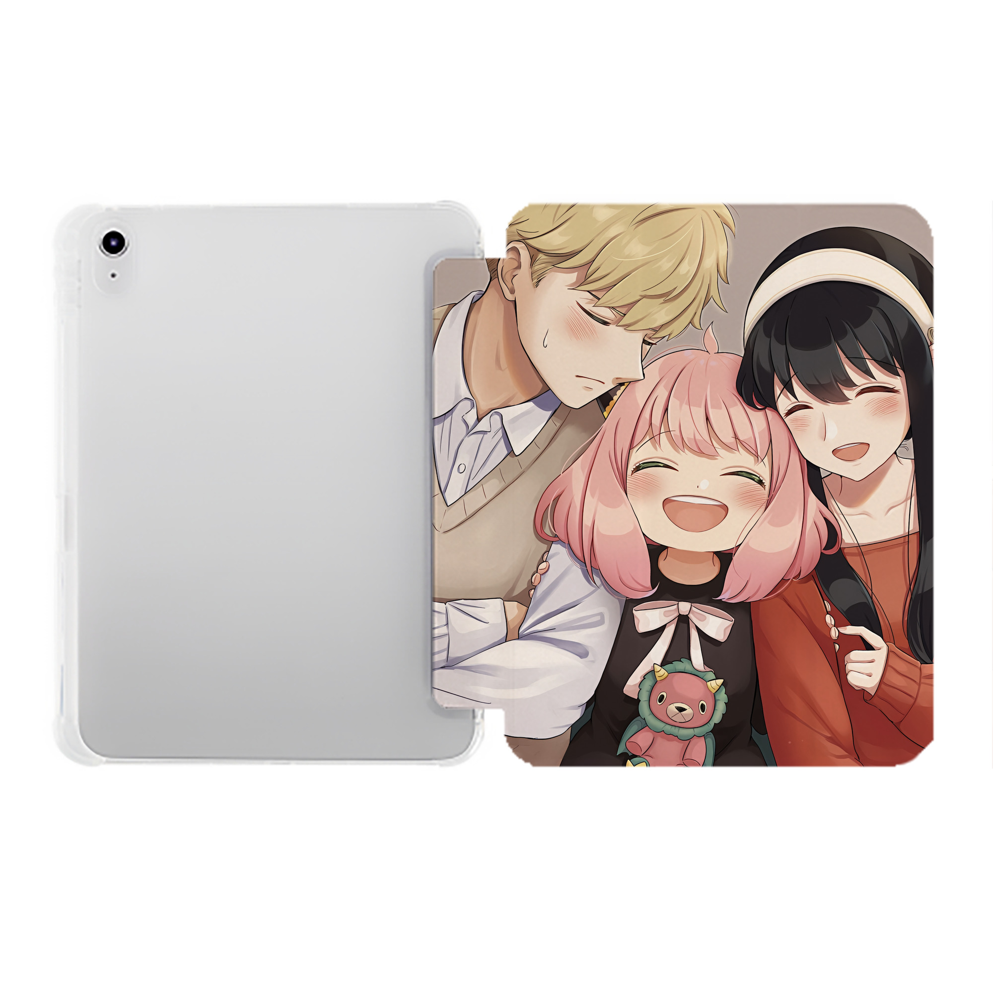 （画像用） SPY×FAMILY间谍家家酒 IPad ケース ペン収納付き 三つ折りスタンド PUレザー×シリコン 対応機種9.5/10.5/10.9インチ